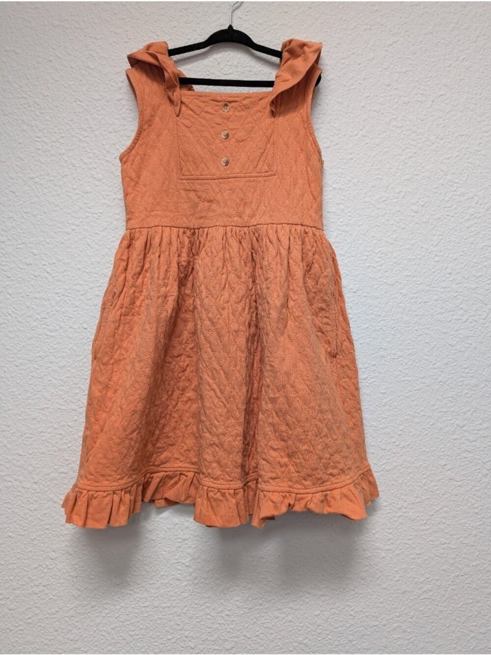 Kate Quinn Organic Cotton Orange Quilted Dress 8Y 132